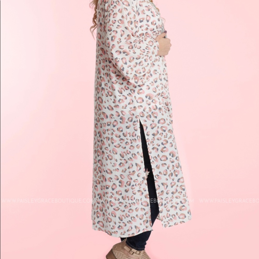 Leopard print kimono duster-new
